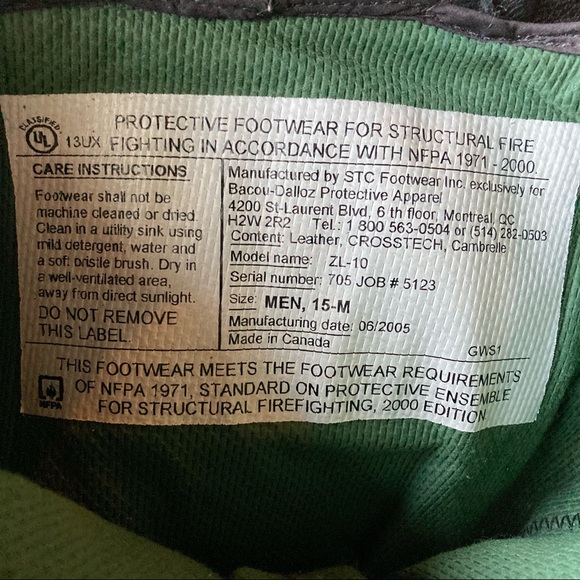 STC Firefighter Fire Boots Structural Mens 15 CROSSTECH Vibram STX 14” Certified - Picture 4 of 12